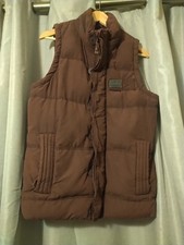 Superdry Mens Academy Gilet Vest,  Size Medium, Brown Colour