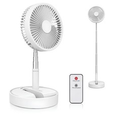 7200mAh USB Rechargeable Foldable Telescopic Fan Remote Control 4 Speed Desk Fan