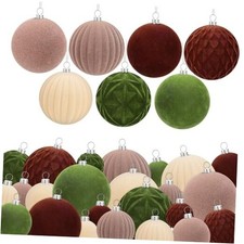 36 Pcs Velvet Christmas Ornaments Balls, Shatterproof Flocked Christmas Tree
