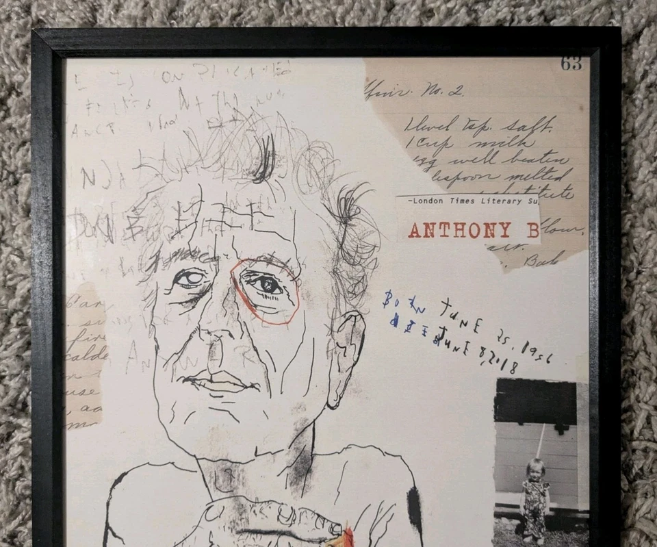 Anthony Bourdain Mixed Media Print by Lewis Rossignol 16x24 Framed Kitchen Chef - Image 4 of 4