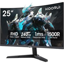 Curved Gaming Monitor 25 Inch 240Hz FHD 1080P Display 1500R 1ms MPRT Adaptive