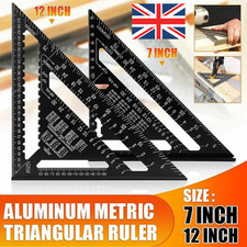 7'' /12" Rafter Square Carpenter Measuring Layout Tool Alloy Metal Triangle Rule