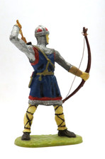 Blue Medieval Archer - Elastolin German Figure About 3" - As Is