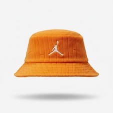 Nike Jordan Kids Bucket Hat Orange Peel UPF 40 Jumpman Terry Cloth, NWT