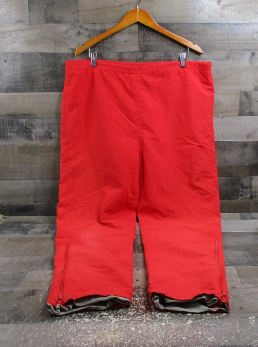 Eddie Bauer Pants Mens Large Red Gore-Tex Waterproof Ski Snow Shell Style 7843