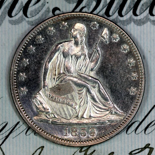 * 1859-P * CHOICE AU+ SEATED LIBERTY HALF-DOLLAR * FROM ORIGINAL COLLECTION