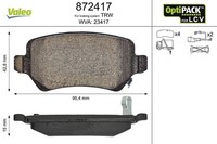 Bremsbelagsatz, Scheibenbremse Hinten Valeo 872417 FüR Opel