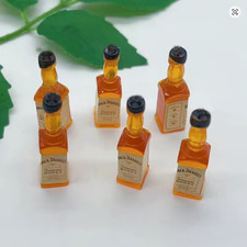 Dollhouse Jack Daniel's Honey Whiskey Bottles Set of 2 1:12 Scale Bar Diorama