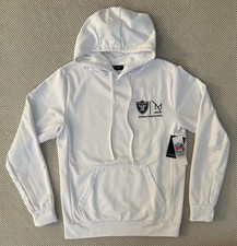 NWT Dunbrooke NFL Las Vegas Raiders Hoodie Mens Small Embroidered White New