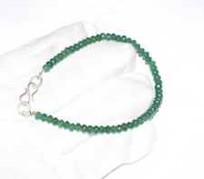 Bracciale In Argento Sterling Verde Lab Emerald 9"