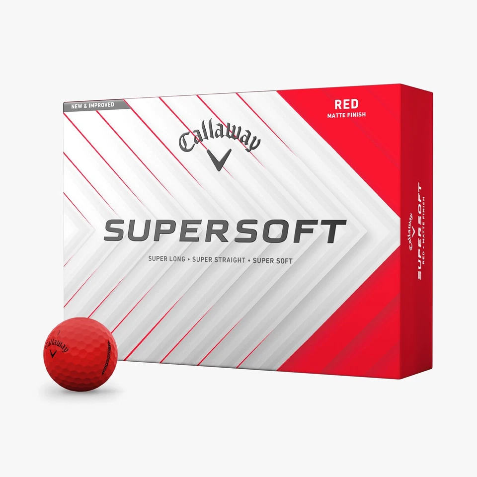 Callaway Supersoft 2025 Golfbälle 12 Stück Matt Rot