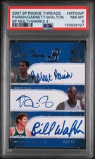 2007 SP Rookie Threads SP Multi-Marks 3 Walton Garnett Parish Auto #/25 PSA 8