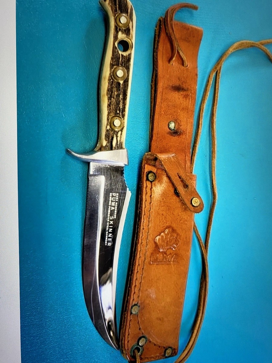 PUMA Germany rare 6393 SKINNER hunting knife, sambar stag, orig