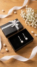 Edle Damen Ohrringe  versilbert Strass Criolen perlen 