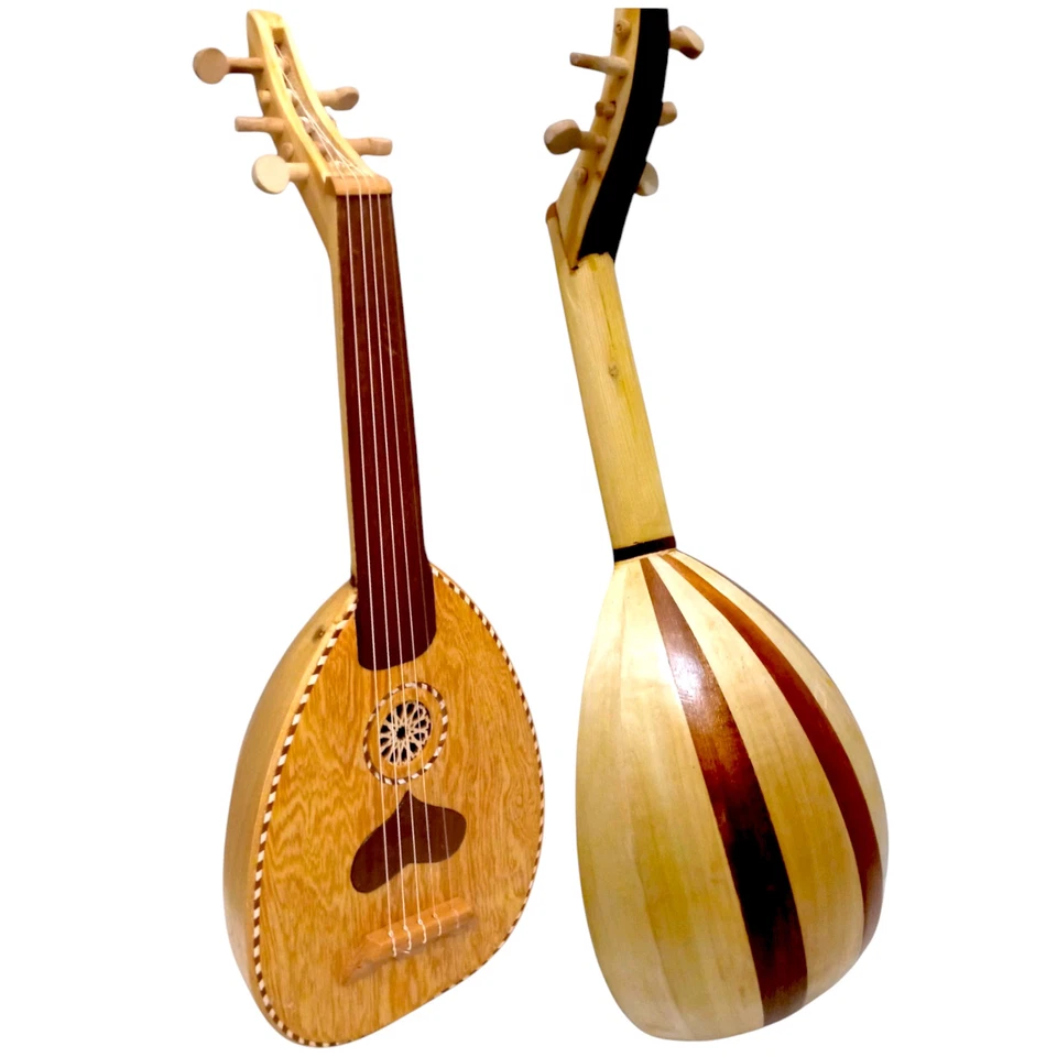 Pequeño Laúd Música Oud Instrumento Cuerdas Melodías Marroquí Hecho a Mano Árabe Música Oud Foto 2 de 4