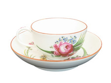 Meissen Cup and Saucer German Porcelain Marcolini Period Antique 2.1xX in Rare