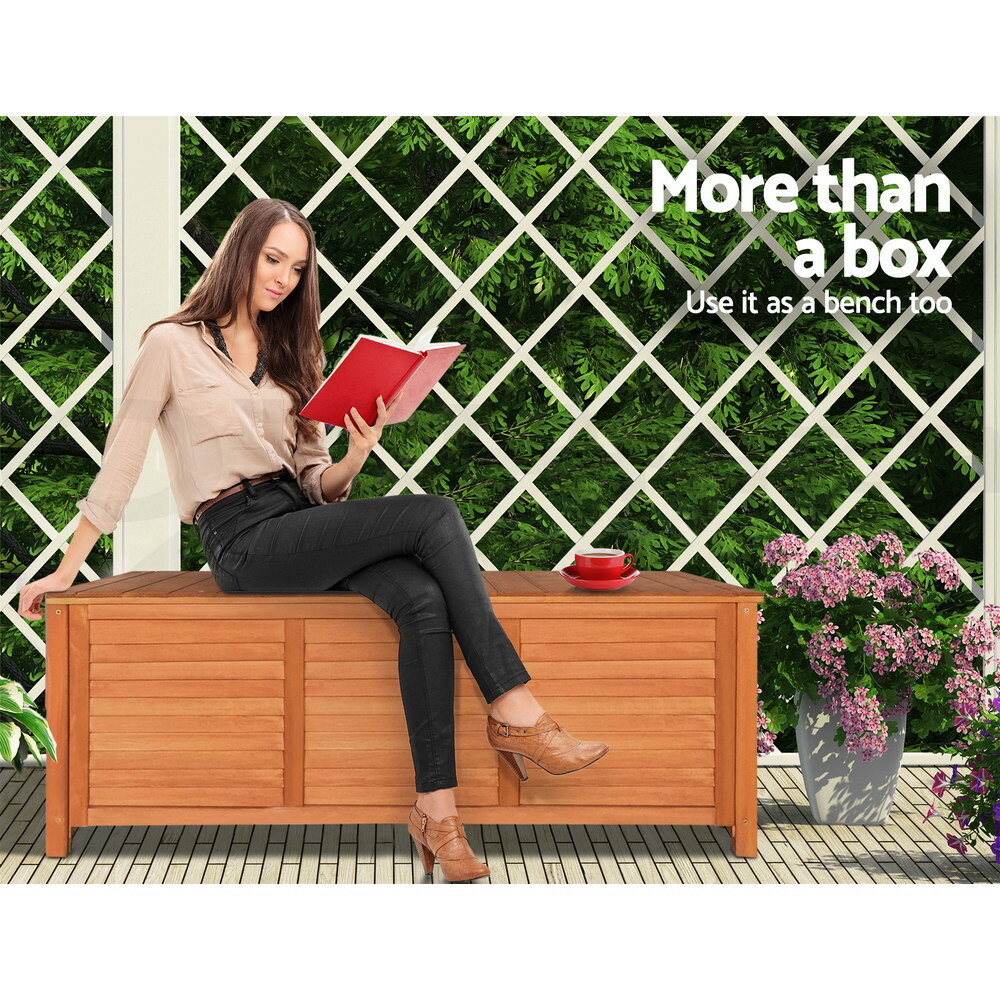 Gardeon Outdoor Storage Bench Garden Chair Wooden Box Seat Chest