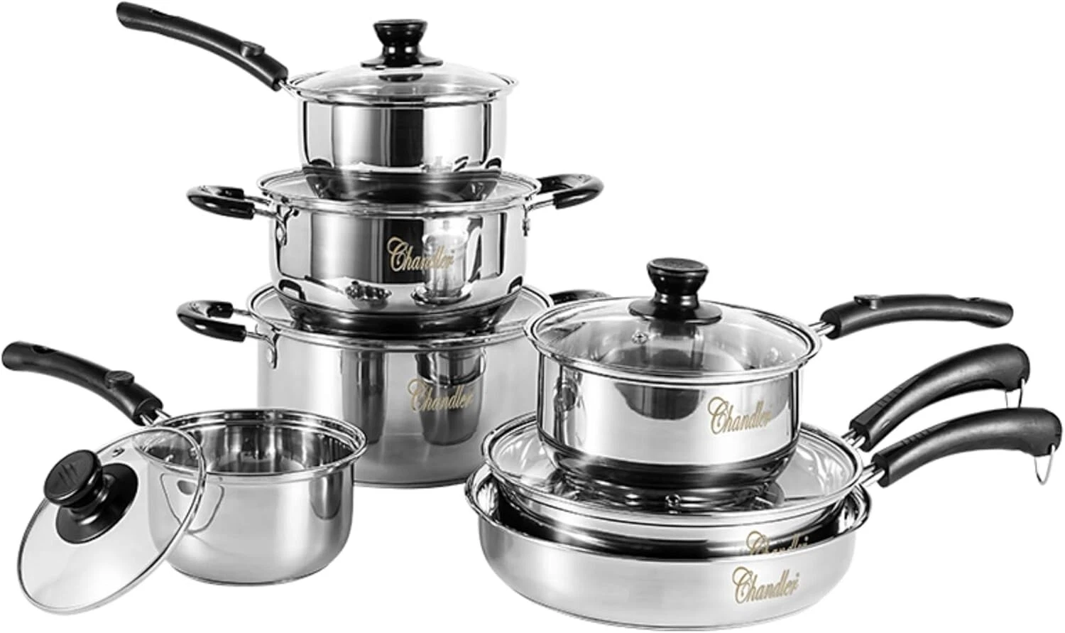 Chandler Stainless Steel Cookware Set,13-Piece Pots and Pans with Tempered Glass
Opens in a new wind