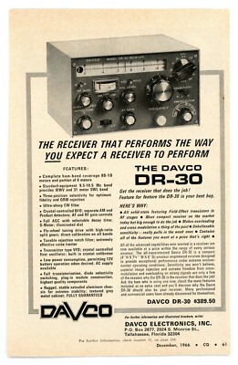 Cq Ham Radio Magazine Print Ad For Davco Electronics The Davco Dr 30 Ebay