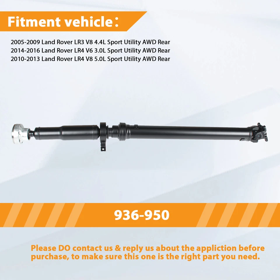 For 2010-2016 Land Rover LR4 V6 3.0L V8 5.0L Rear Driveshaft ? AWD TVB500360 - Изображение 3 из 4