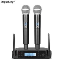 Wireless Handheld Microphone Depusheng PGX2 Two UHF Channel For Church Home Ktv