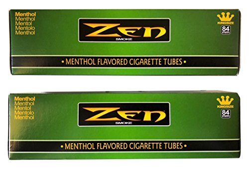 menthol sheets for cigarettes Zen Smoke Menthol Flavored Cigarette Tubes, Size King - 200 Count for sale  online