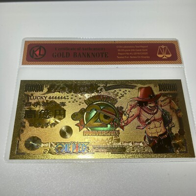 One Piece - Super Karten Gold Scheine Anime Manga / Gold Banknote - Portgas Ace