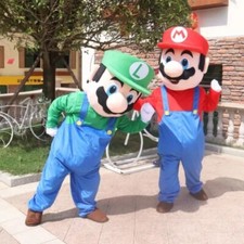 Super Mario Mascot Costume Cosplay Party Fancy Dress Brothers Suits Gift