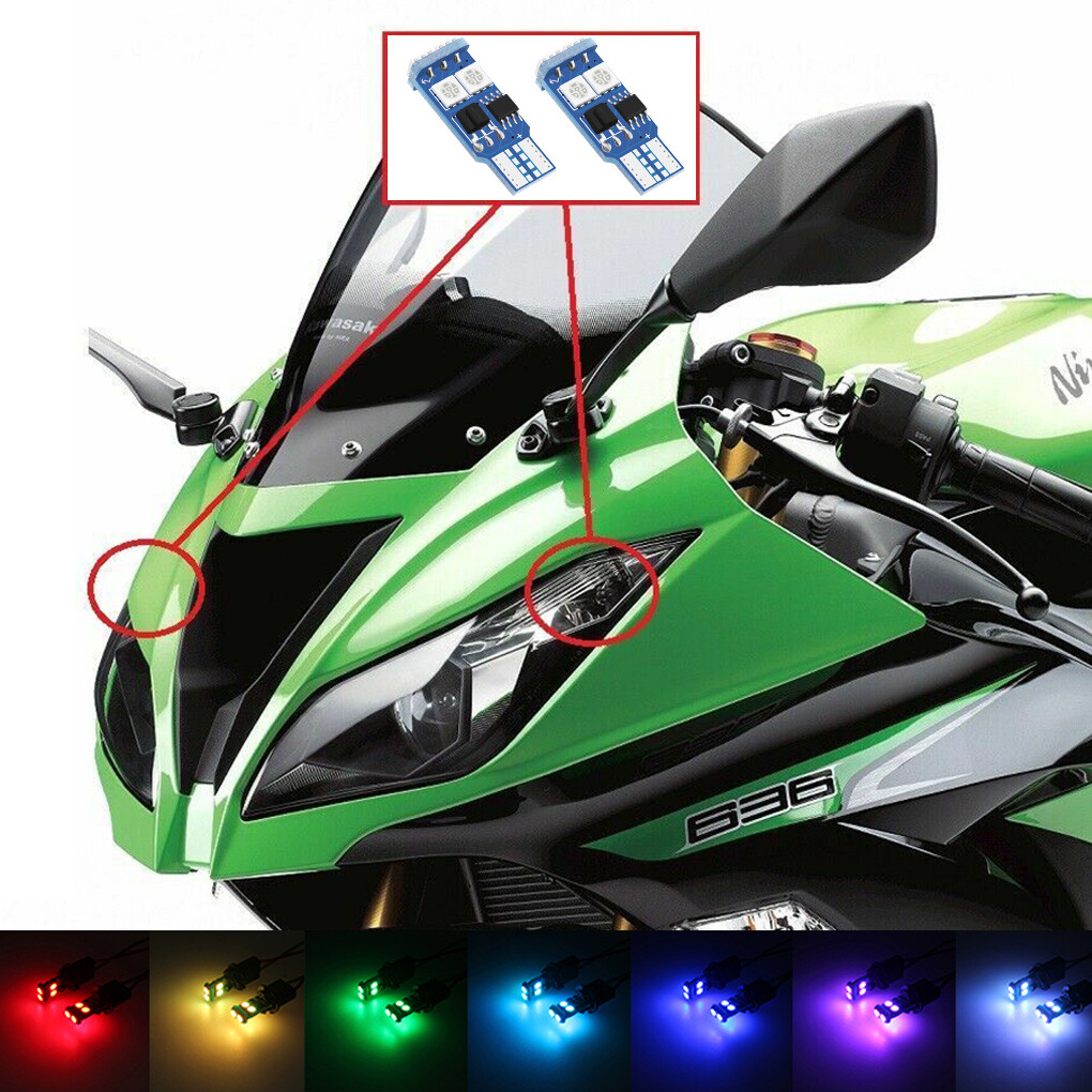 For Kawasaki zx6r 636 2000-2018 RGB Headlight Pilot Park Light T10