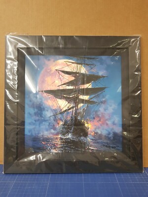 Full Moon Battle by Rodel Gonzalez (framed metal print) 16'' x 16''