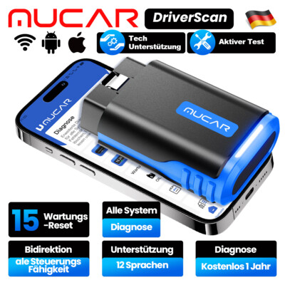 Alle Systeme Diagnosegerät OBD2 Aktives Test Bluetooth MUCAR DriverScan 15 Reset