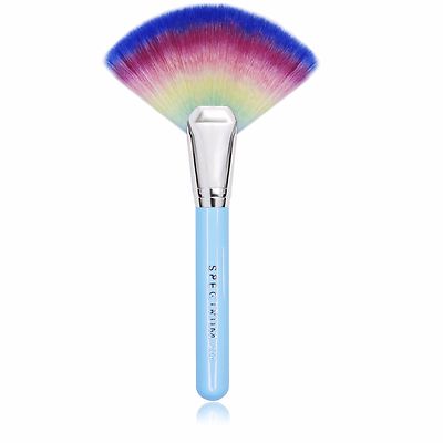 Spectrum Get Lit Jumbo Rain Glow Fan Brush Unicorn x Highlighter Vegan New