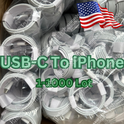 1-1000 Lot Fast Charger USB C Type-C PD Cable For iPhone 14 13 12 11 Pro Max XR