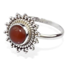 Handmade Carnelian Sterling Silver Rings 925 Boho Chic Gemstone Jewelry Women