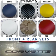 FOR C5 CORVETTE 1997-2004 FRONT + REAR US MADE CARBON 1/16'' RAISED LETTERS