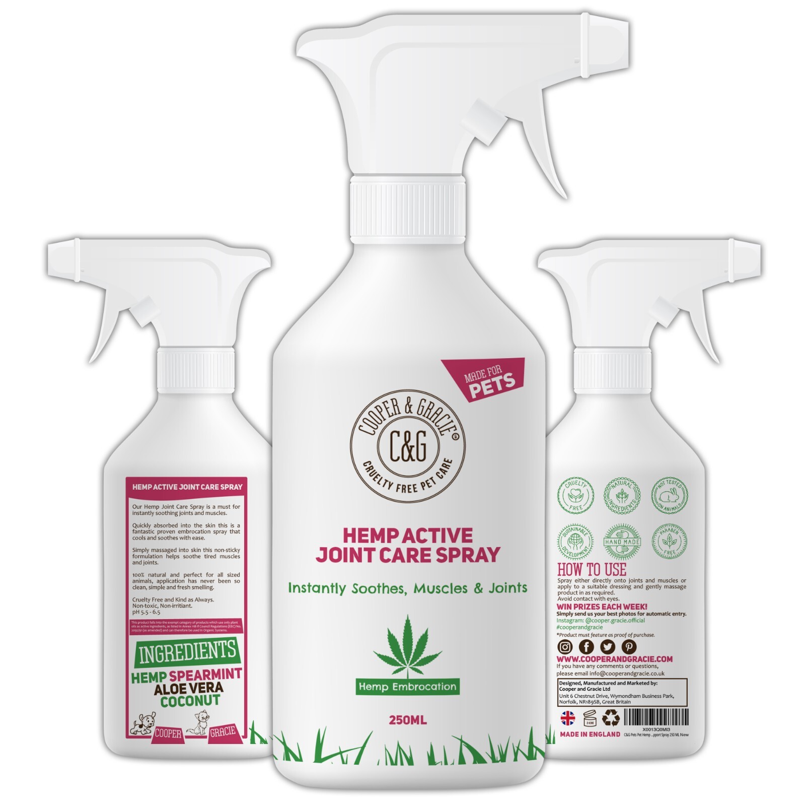 Hemp Active Joint Care Spray | Instant Soothes Muscle & Joint 250ML