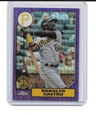 2022 TOPPS RODOLFO CASTRO RC SILVER PACK PURPLE REFRACTOR ROOKIE # 34/75 PIRATES
