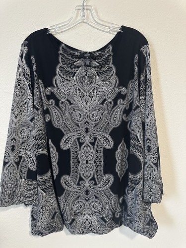 alfani black and white top
