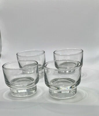 Libbey No. 308 dessert dish 2 3/4" Oz H-2" T-2.5" set of 4. stackable glasses