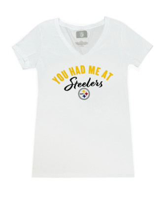 NFL Team Apparel Women's Pittsburgh Steelers T-Shirt -You Had Me at Steelers NEW