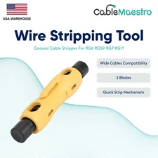 RG6 RG59 RG11 RG7 Stripper Cutter Coaxial Wire Stripping Tool Coax Cable 2 Blade