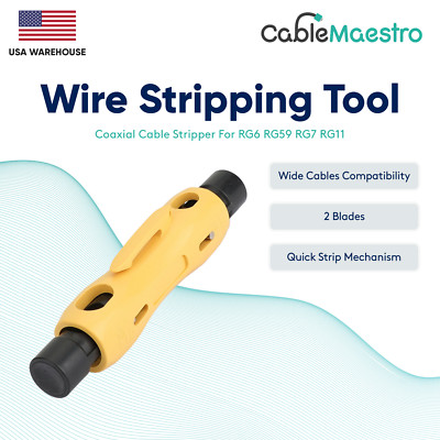 RG6 RG59 RG11 RG7 Stripper Cutter Coaxial Wire Stripping Tool Coax Cable 2 Blade