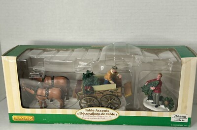 Lemax Christmas Tree Wagon Village Collection Table Accents Horse Carriage 2004 