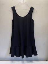Mango Womens sz 2 Dress Black Ruffle Hem Sleeveless
