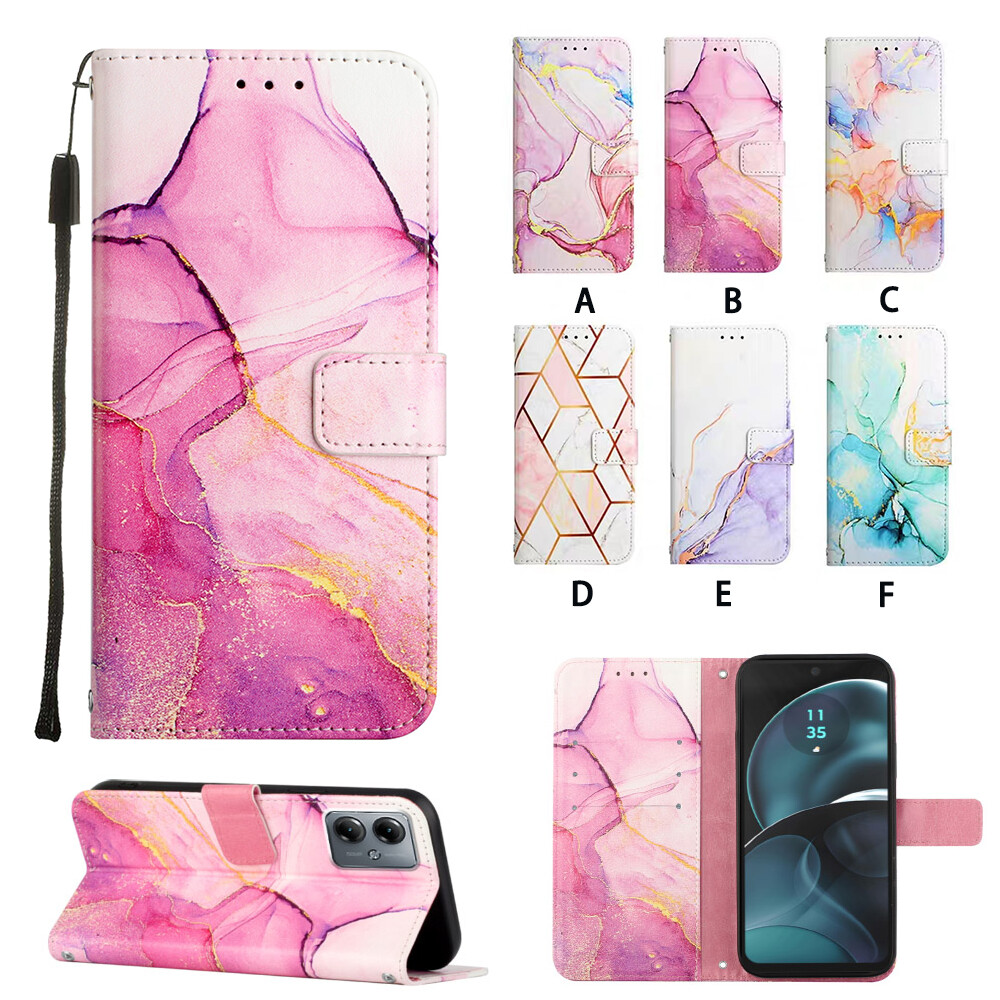 Marble Pattern Flip Stand Card Wallet Case Cover For MOTO G Stylus G Play 2023