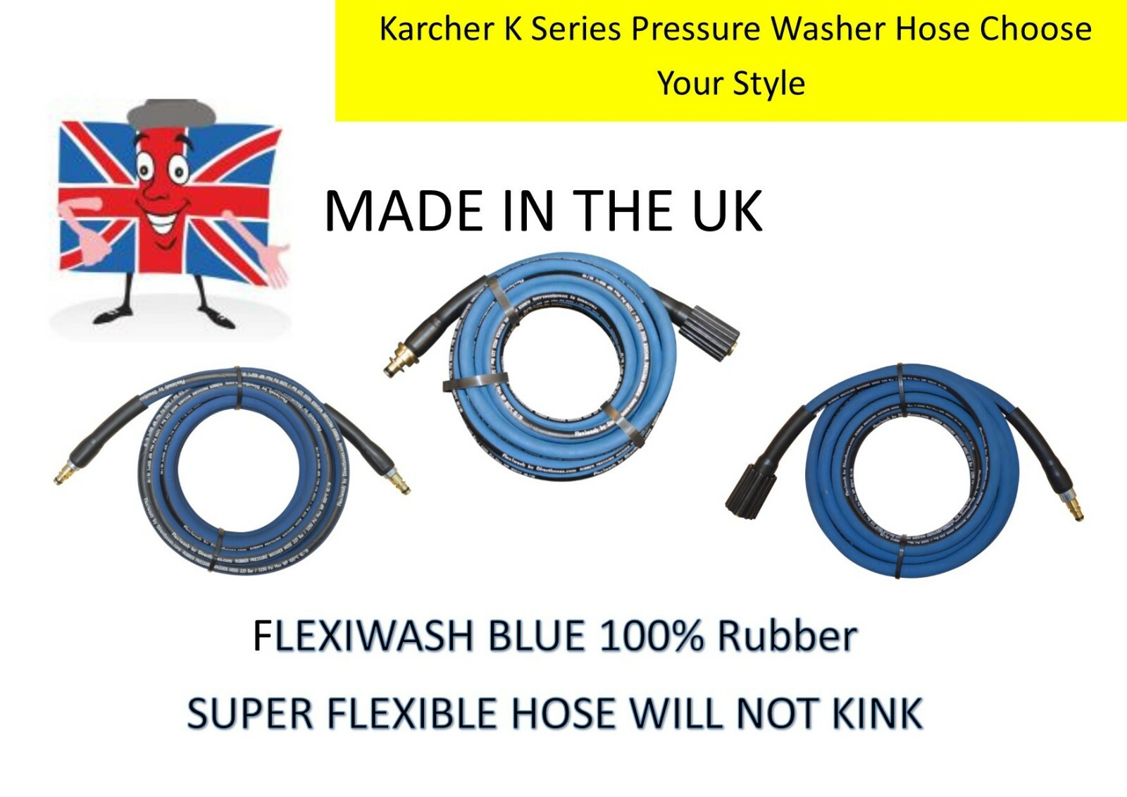 Karcher K2 Series Pressure Washer HOSE 100 RUBBER KINK & TANGLE FREE