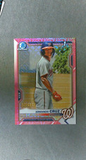 2021 Bowman Chrome Prospects Fuschia Mojo Refractor #247 Armando Cruz #'d 73/199