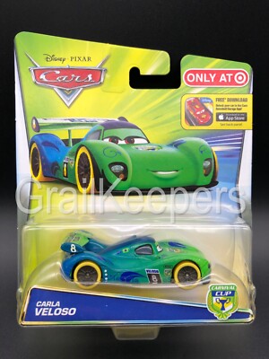 Disney Pixar Cars Carla Veloso Carnival Cup Racer Yellow WGP TROC Rio 1:55 Rare