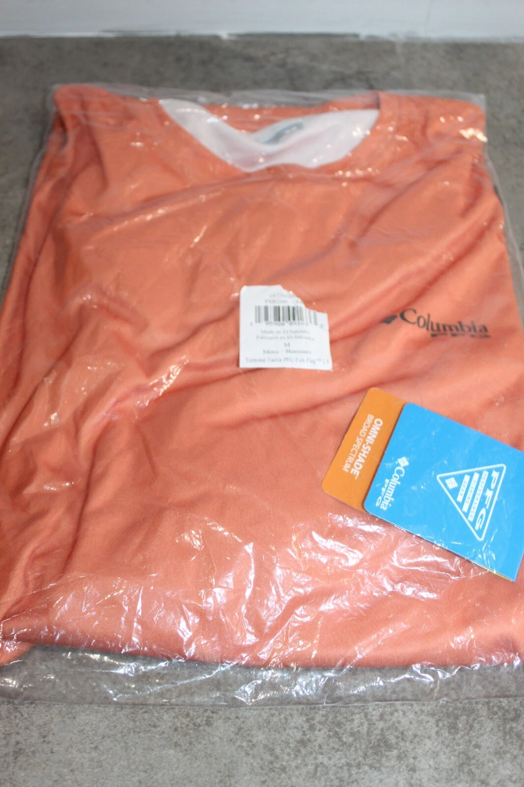 Columbia PFG Omni Shade Sun Protection Men Sz M Short Sleeve T-Shirt Orange NEW