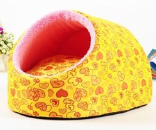 New Soft Sweet Half Covered Pet Dog Cat Tent House Bed Types Small,Medium Yellow